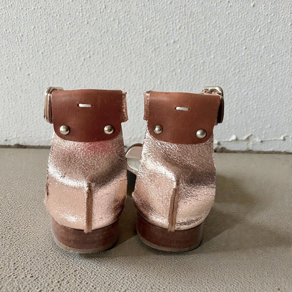 Maison Martin Margiela Rose Gold Cracked Metallic Leather Sandals EU 39.5 - Picture 5 of 13